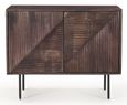 Clearance - Highgrove Fluted 2 Door Sideboard in Walnut Finished Mango Wood - Brand New Item