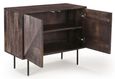 Clearance - Highgrove Fluted 2 Door Sideboard in Walnut Finished Mango Wood - Brand New Item