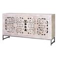 Clearance - Quintana White Washed Carved Mango Wood 2 Door 150cm Large Sideboard - FSS16201