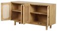 Clearance - Retro Wood and Rattan Sideboard - 4 Doors