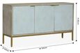 Clearance - Temis Faux Marble Finish Grey Washed 3 Door Medium Sideboard - Brand New Item