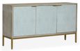 Clearance - Temis Faux Marble Finish Grey Washed 3 Door Medium Sideboard - Brand New Item