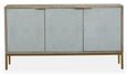 Clearance - Temis Faux Marble Finish Grey Washed 3 Door Medium Sideboard - Brand New Item