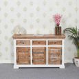 Coastal White and Wood 140cm Medium Sideboard