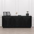 Contemporary Black Mango Wood Sideboard - 3 Door - Extra Large
