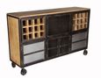 Coorg Industrial Style Wine Rack Sideboard on Wheels