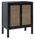 Corso Sideboard - Compact - 2 Door - 75cm - Black and Rattan