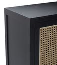 Corso Sideboard - Compact - 2 Door - 75cm - Black and Rattan
