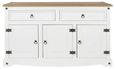 Corona White Mexican Pine 3 Door Medium Sideboard