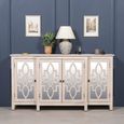 Cream Mirrored Breakfront Sideboard - 4 Door - Large