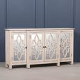 Cream Mirrored Breakfront Sideboard - 4 Door - Large