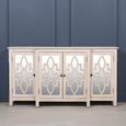 Cream Mirrored Breakfront Sideboard - 4 Door - Large