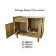 Scandic Sideboard - 2 Door - Small - 90cm - Oak