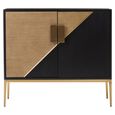 Davoli Sideboard - 2 Door - Small - Black and Gold - 100cm