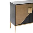 Davoli Sideboard - 2 Door - Small - Black and Gold - 100cm