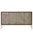 Deruta Sideboard - 4 Door - Medium - Grey Faux Shagreen - 154cm