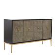 Deruta Sideboard - 4 Door - Medium - Grey Faux Shagreen - 154cm