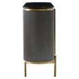 Dervio Sideboard - 4 Door - Large - Grey Fluted - Curved with Black Marble Top - 160cm