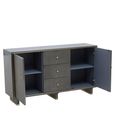 Deskey Sideboard - 2 Door - Medium - Grey and Faux Shagreen - 150cm