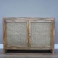 Sideboard - Acacia Wood and Rattan - 2 Door - Small - 116cm