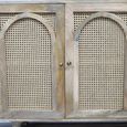 Sideboard - Acacia Wood and Rattan - 4 Door - Extra Large - 180cm