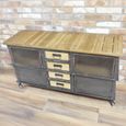 Sideboard - 4 Door - Medium - on Wheels - 125cm - Industrial - Metal & Wood