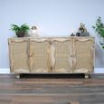 Sideboard - Wood and Rattan - 4 Door - Extra Large - 180cm