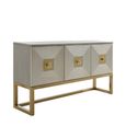 Duvali Sideboard - 3 Door - Medium - Silver and Gold - 150cm