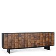 Esmeralda Sideboard - Black Mango Wood - 4 Door - Extra Large - 212cm