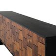 Esmeralda Sideboard - Black Mango Wood - 4 Door - Extra Large - 212cm