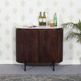 Fluted White Marble Top Drinks Cabinet