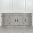 French Style Sideboard - Grey Mahogany - Curved - 4 Door - Extra Large - 200cm