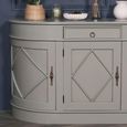 French Style Sideboard - Grey Mahogany - Curved - 4 Door - Extra Large - 200cm