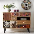 Gaya Multi Coloured 120cm Small 3 Door Sideboard