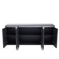 Genoa Sideboard - 4 Door - Medium - Fluted Grey High Gloss - 146cm