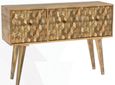 Geometric Carved Mango Wood 115cm Small Sideboard
