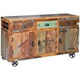 Gerber Sideboard - Recycled Wood - 3 Door - Medium Cart Style - 140cm