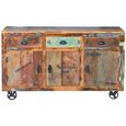 Gerber Sideboard - Recycled Wood - 3 Door - Medium Cart Style - 140cm