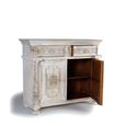 Greth Sideboard - Distressed White Carved Mango Wood - 2 Door - Small - 120cm