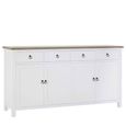 Hampstead Sideboard - 4 Door - Large - White and Oak - 180cm