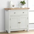 Hayley Sideboard - 2 Door - Compact - 80cm - Oak and White