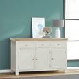 Hayley Sideboard - 3 Door - Medium - 137cm - Oak and White