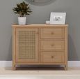 Henley Oak and Rattan Small Sideboard