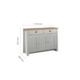 Highgate Medium Sideboard - 3 Door - Grey Painted