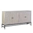 Hothova Sideboard - Distressed White Carved Mango Wood - 4 Door - Large - 170cm