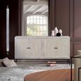 Hothova Sideboard - Distressed White Carved Mango Wood - 4 Door - Large - 170cm