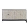 Hothova Sideboard - Distressed White Carved Mango Wood - 4 Door - Large - 170cm