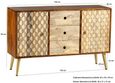 Imphal Mango Wood Geometric 130cm Medium Sideboard