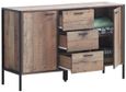 Industrial Rustic Oak Effect 2 Door 3 Drawer Sideboard