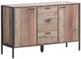 Industrial Rustic Oak Effect 2 Door 3 Drawer Sideboard